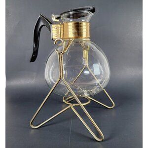 Cory Tilt n Pour 6-cup Coffee Tea Swing Glass Carafe Warmer Decanter with Stand
